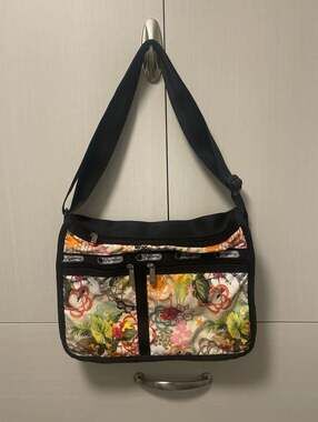 LeSportsac Deluxe Everyday Bag Full Bloom Floral Butterfly Crossbody